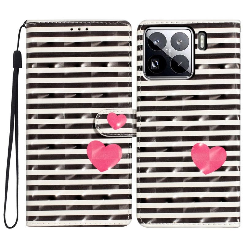 Kotelot Xiaomi 15 Pro 3d-raidat Ja Sydämet Suojakuori