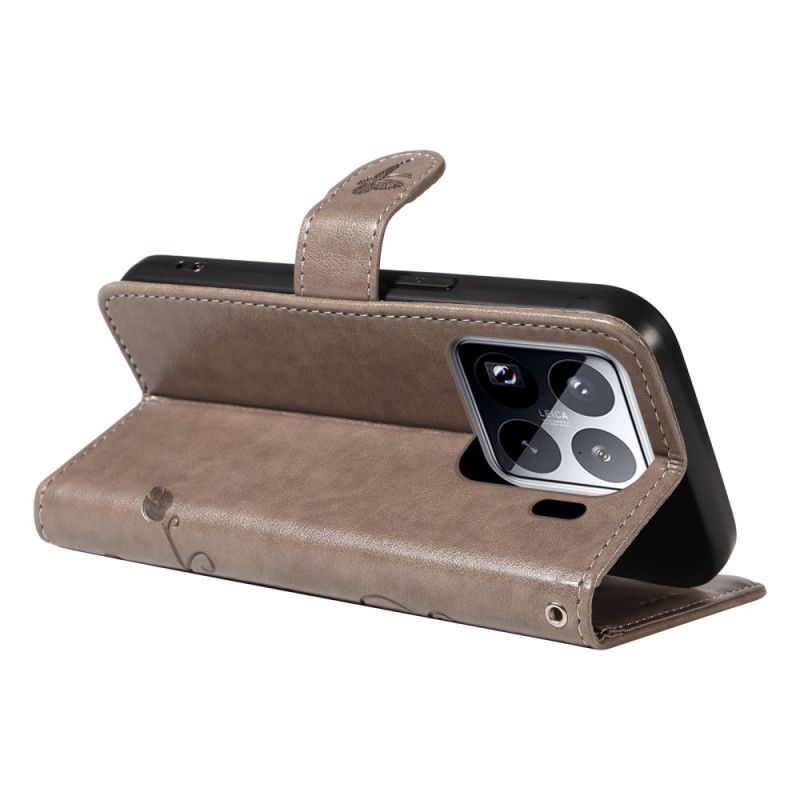 Kotelot Xiaomi 15 Pro Kukka- Ja Perhoskuvio