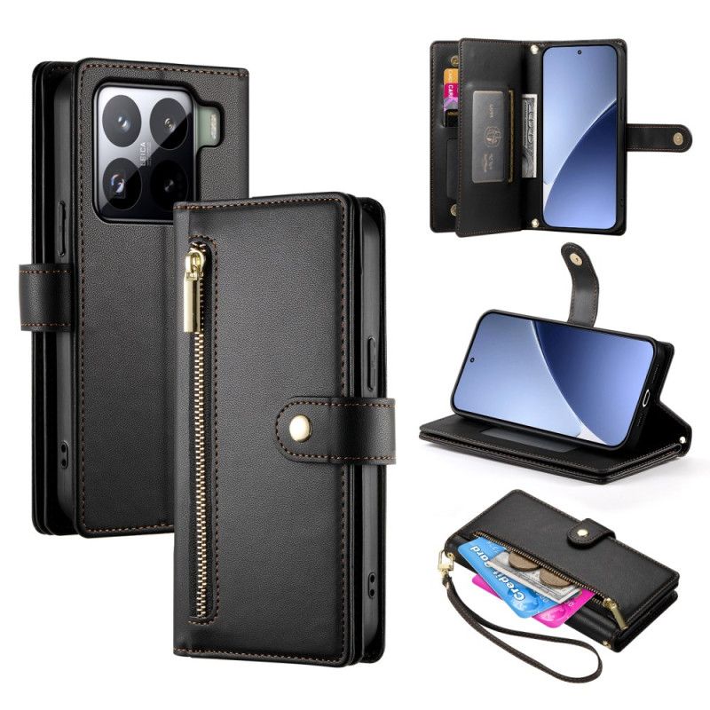 Kotelot Xiaomi 15 Pro Lompakko Jossa Hihna Ja Olkahihna Suojakuori