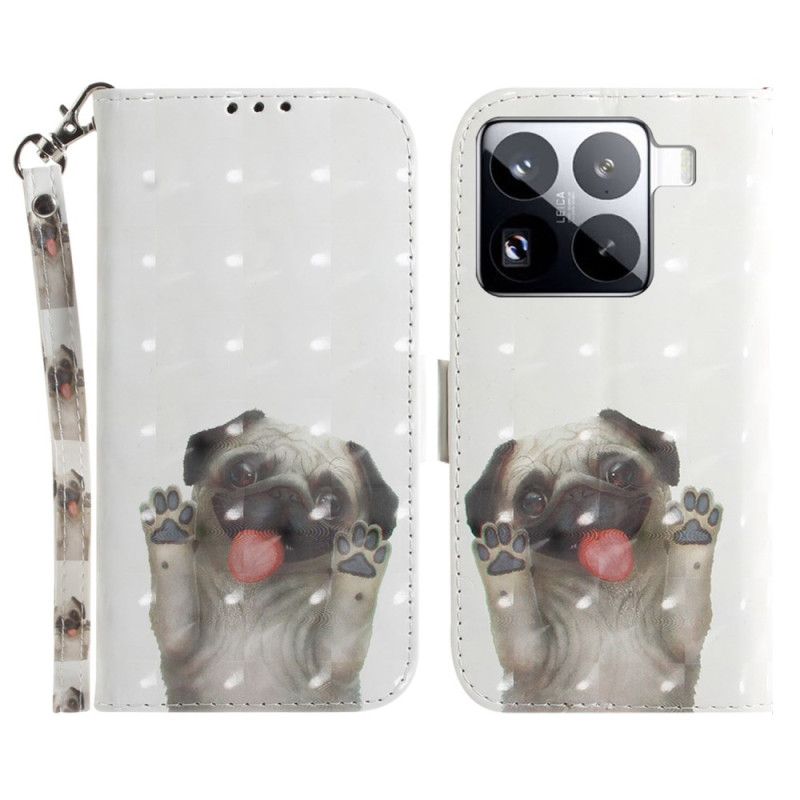 Kotelot Xiaomi 15 Pro Mopsikuvioinen Hihna