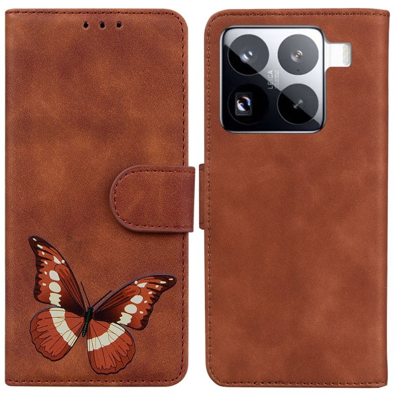 Kotelot Xiaomi 15 Pro Perhosmokkanahkakuvio