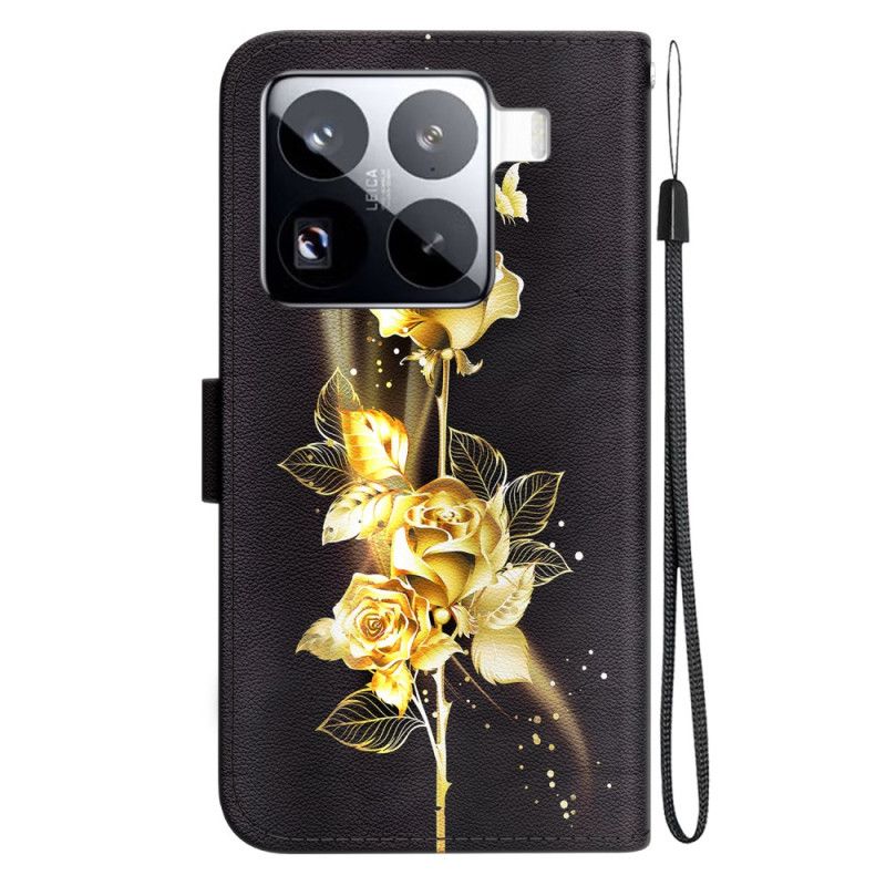 Kotelot Xiaomi 15 Pro Puhelinkuoret Kultaisia Perhosia Ja Pinkkiä