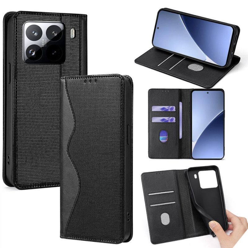 Nahkakotelo Xiaomi 15 Pro Rfid-suoja Aaltoilevalla Kuviolla Suojakuori