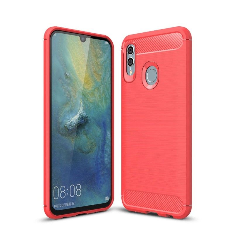 Kuori Huawei P Smart 2019 Punainen Musta Harjattu Hiilikuitu