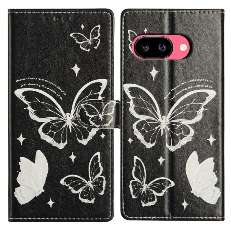 Kotelot Google Pixel 10a Mustavalkoiset Perhoset Suojakuori