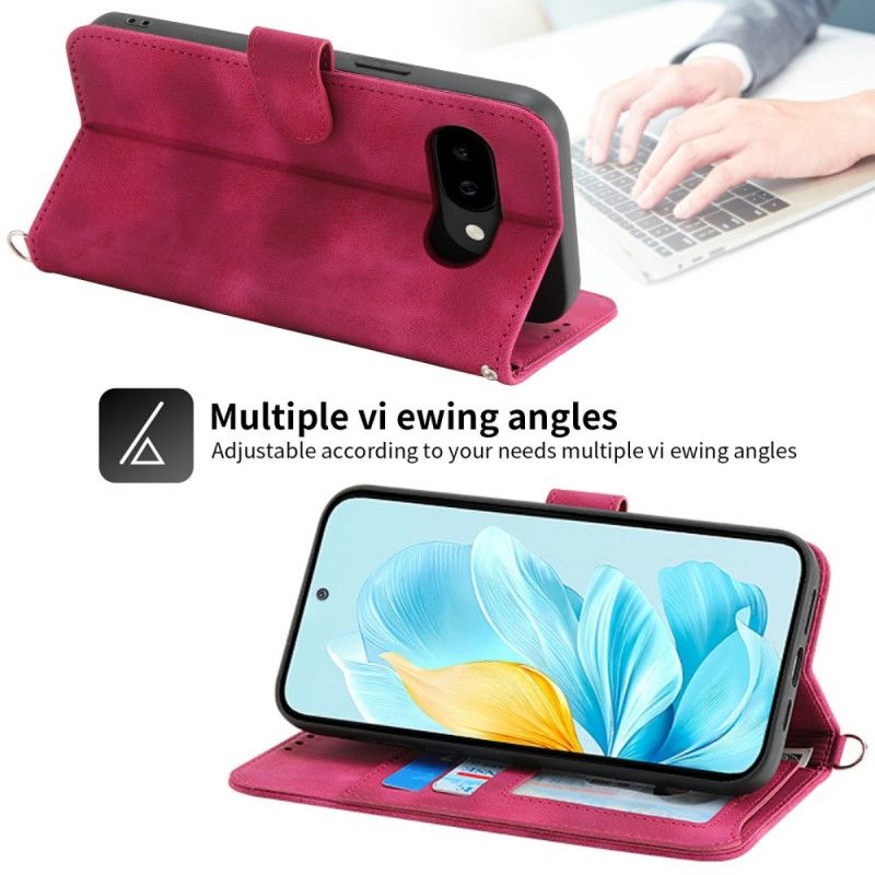 Nahkakotelo Google Pixel 10a Mandala-mokkanahkakuvio Olkahihnalla