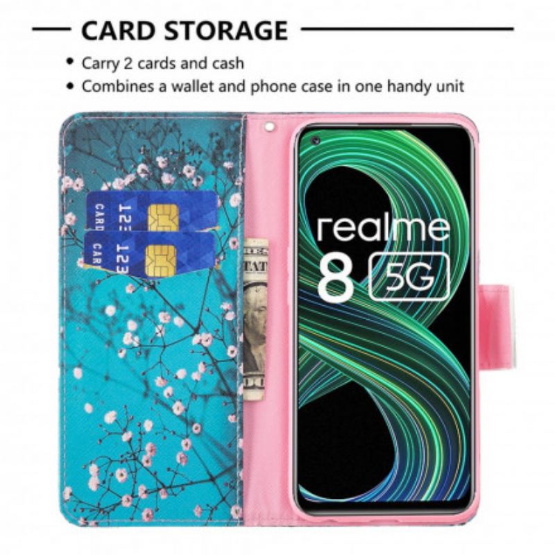 Flip Kotelot Realme 8 5g Kukkiva Oksa