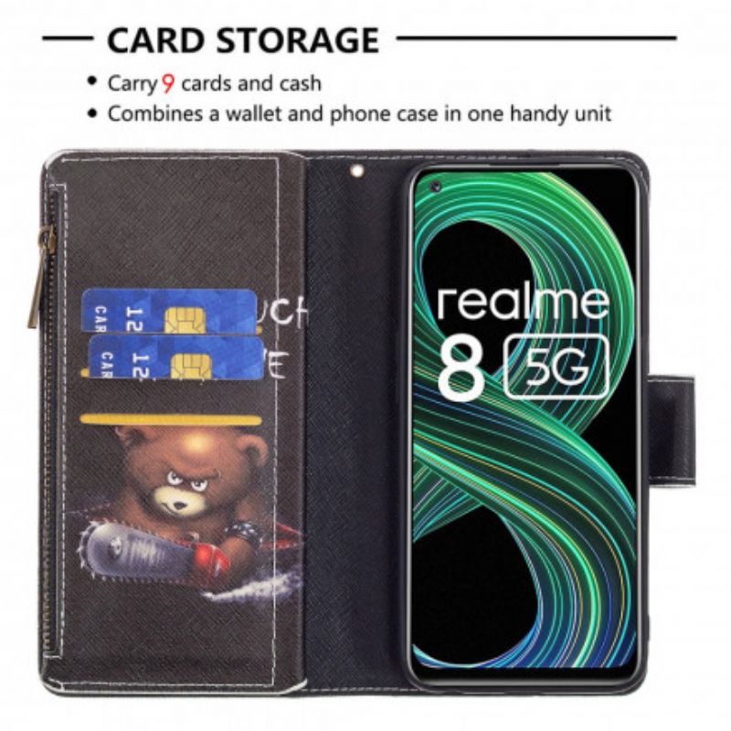 Kotelot Realme 8 5g Puhelinkuoret Vetoketjullinen Taskukarhu