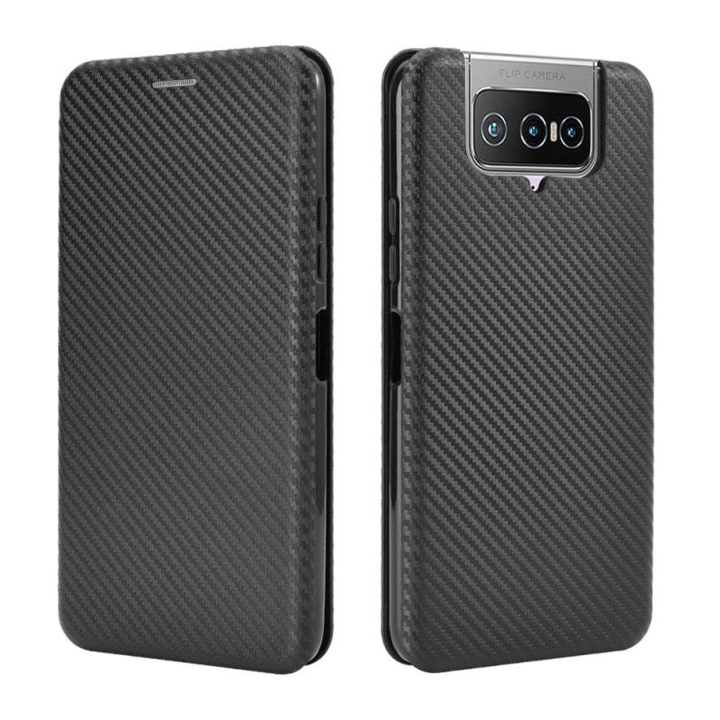 Flip Kotelot Asus Zenfone 7 / 7 Pro Vihreä Musta Hiilisilikoni Suojakuori