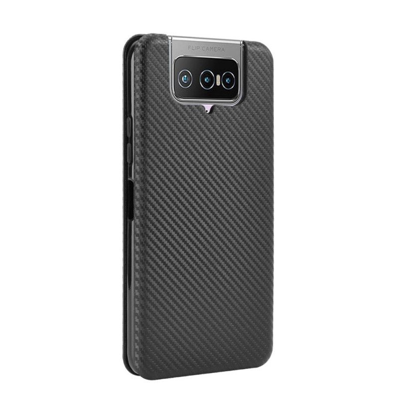 Flip Kotelot Asus Zenfone 7 / 7 Pro Vihreä Musta Hiilisilikoni Suojakuori