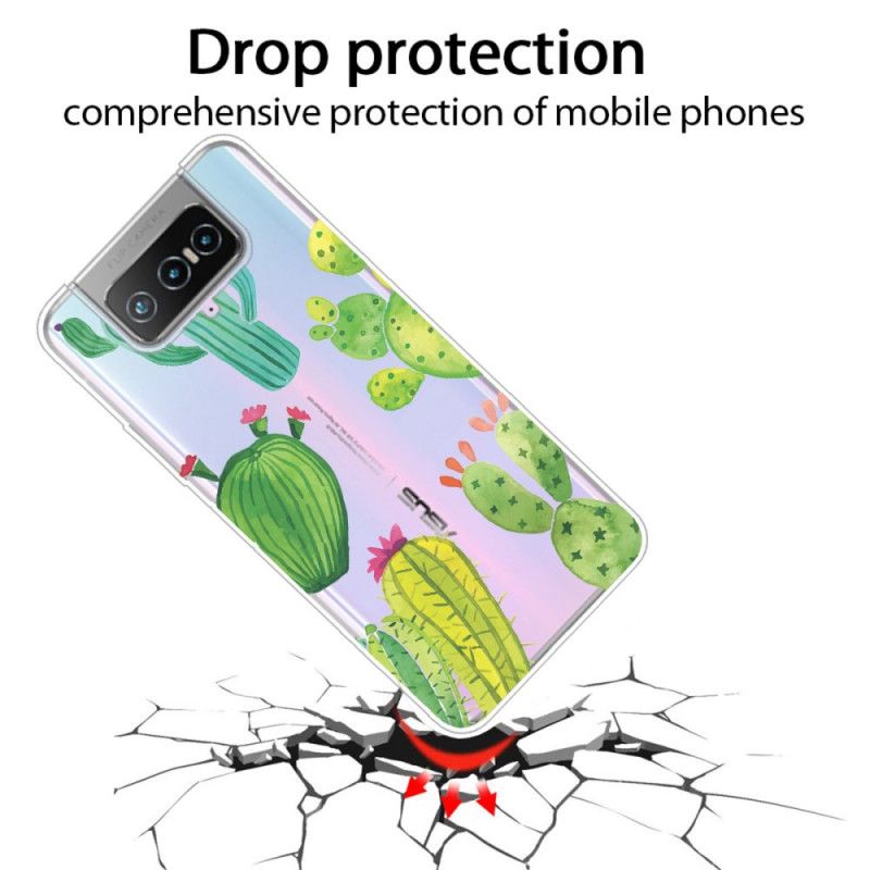 Kuori Asus Zenfone 7 / 7 Pro Akvarellikaktus
