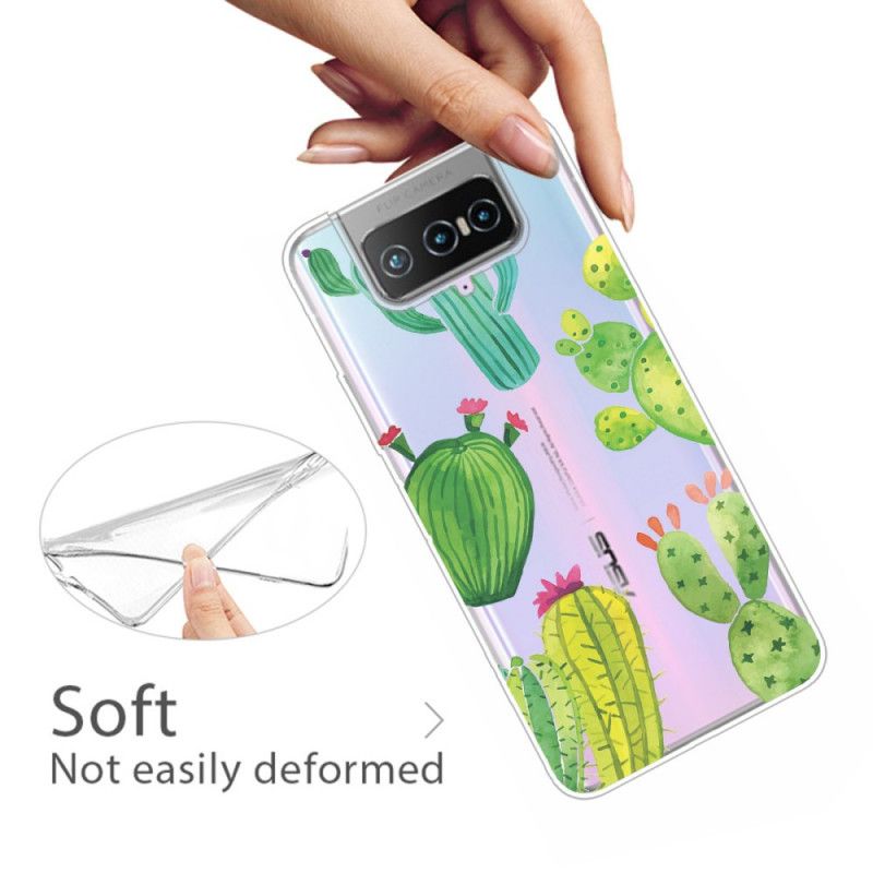 Kuori Asus Zenfone 7 / 7 Pro Akvarellikaktus