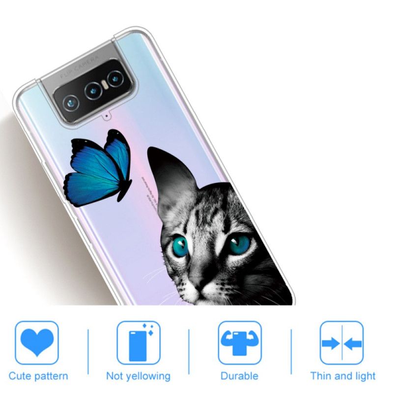 Kuori Asus Zenfone 7 / 7 Pro Kissa Ja Perhonen