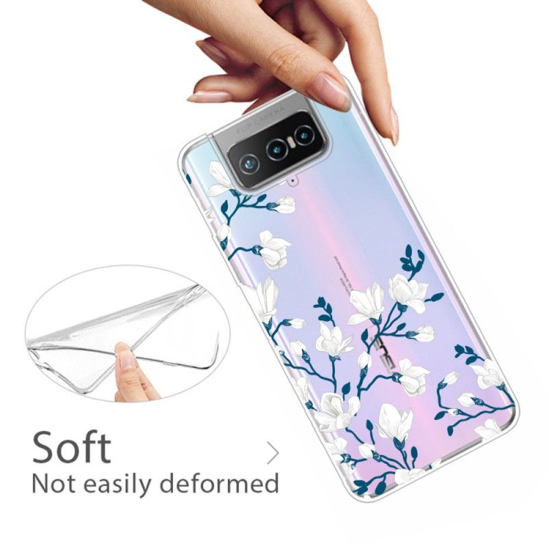 Kuori Asus Zenfone 7 / 7 Pro Valkoiset Kukat