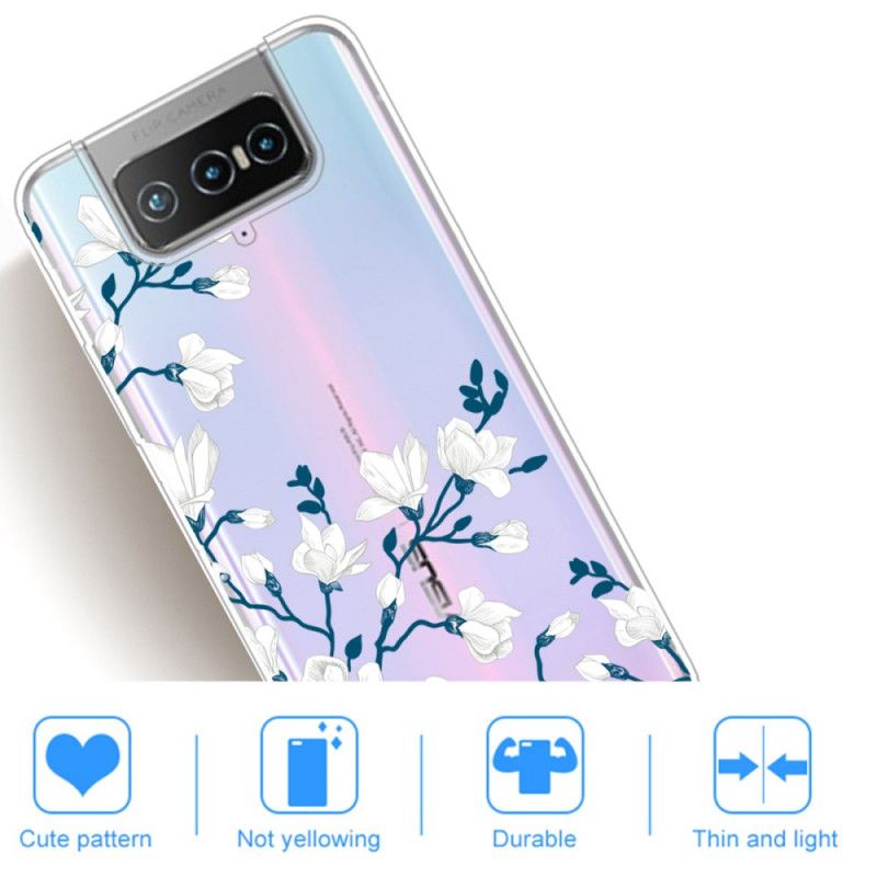 Kuori Asus Zenfone 7 / 7 Pro Valkoiset Kukat