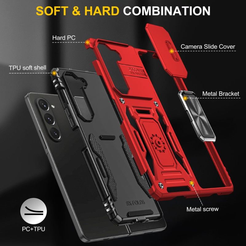 Kuori Samsung Galaxy Z Fold 5 Täydellinen Suoja Renkaalla Suojakuori