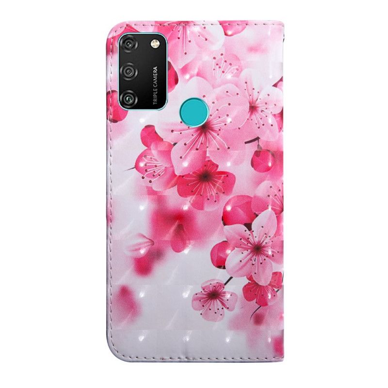 Kotelot Honor 9A Vaaleanpunaiset Kukat Suojakuori
