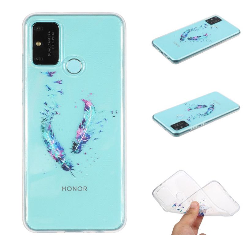 Kuori Honor 9A Läpinäkyvät Höyhenet