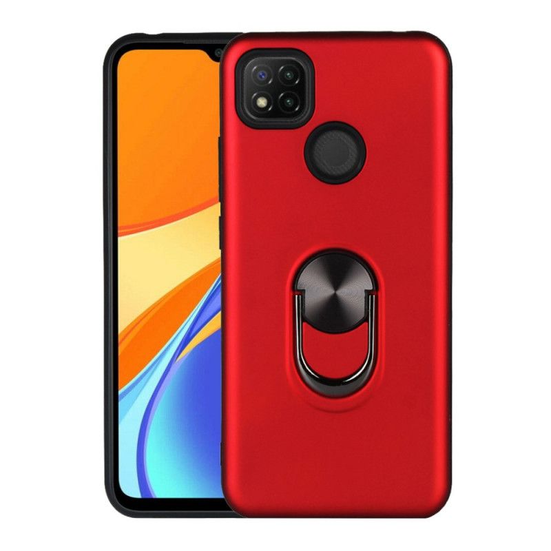 Case Kuoret Xiaomi Redmi 9C Punainen Musta Puhelinkuoret Irrotettava Tukirenkaalla