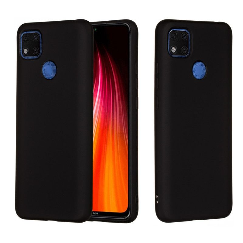 Case Kuoret Xiaomi Redmi 9C Punainen Musta Puhelinkuoret Nestemäinen Silikoni Hihnalla