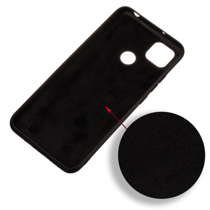 Case Kuoret Xiaomi Redmi 9C Punainen Musta Puhelinkuoret Nestemäinen Silikoni Hihnalla