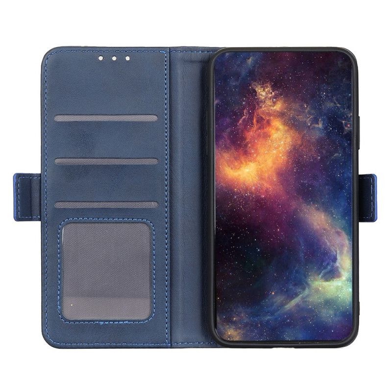 Kotelot Xiaomi Redmi 9C Punainen Musta Kaksinkertainen Läppä Suojakuori