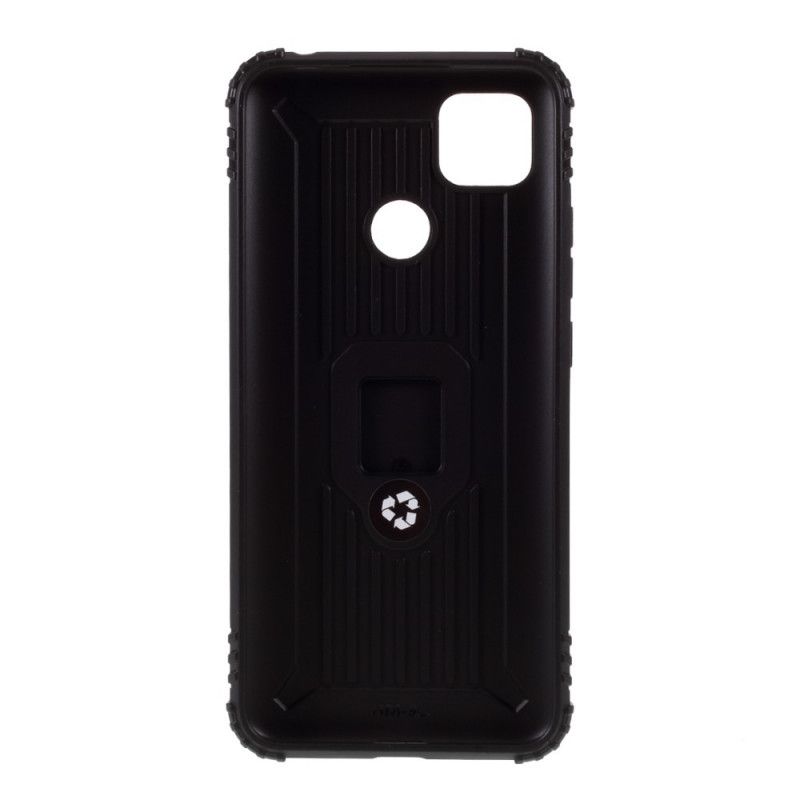 Kuori Xiaomi Redmi 9C Punainen Musta Hiilikuitutyyppinen Rengas Suojakuori