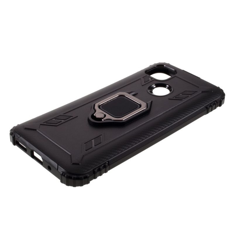 Kuori Xiaomi Redmi 9C Punainen Musta Hiilikuitutyyppinen Rengas Suojakuori