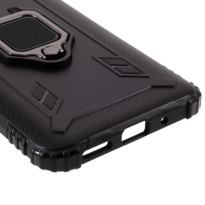Kuori Xiaomi Redmi 9C Punainen Musta Hiilikuitutyyppinen Rengas Suojakuori