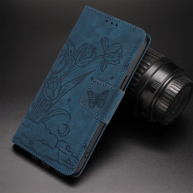 Kotelot Realme 12 Pro / 12 Pro Plus Kukkakuvioinen Hihna