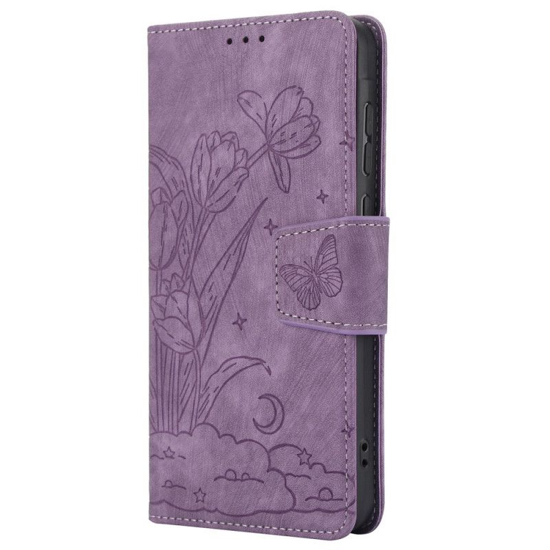 Kotelot Realme 12 Pro / 12 Pro Plus Kukkakuvioinen Hihna