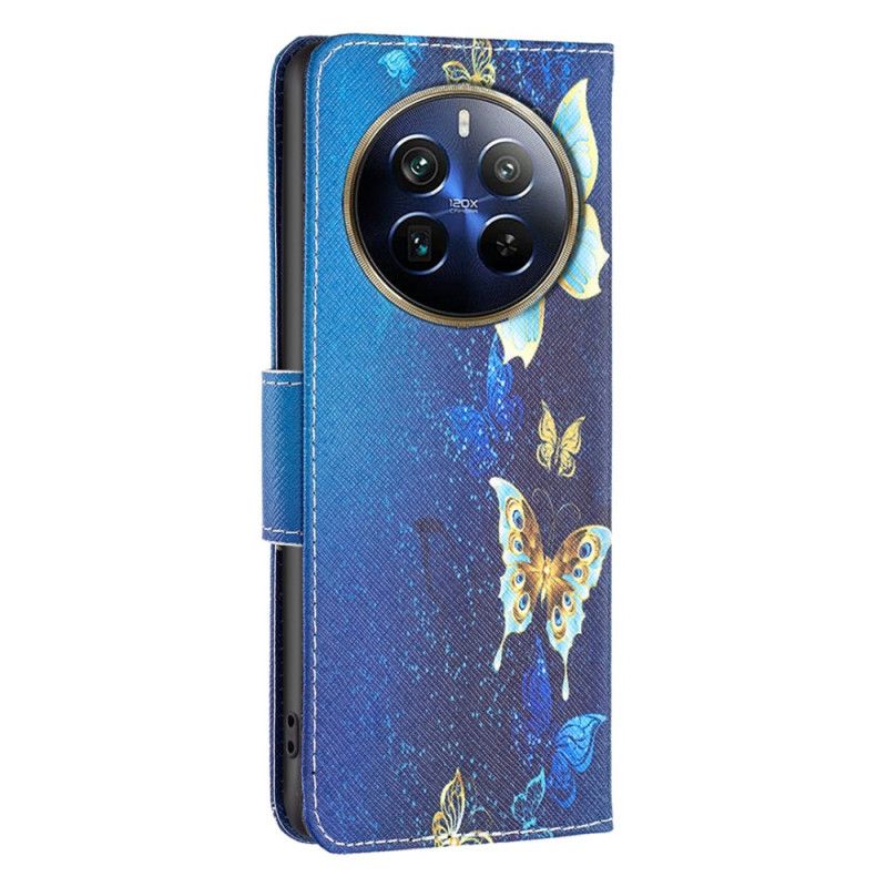 Kotelot Realme 12 Pro / 12 Pro Plus Kultaisia Perhosia