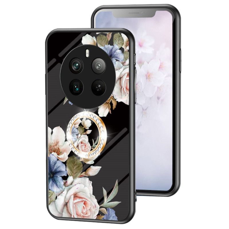 Kuori Realme 12 Pro / 12 Pro Plus Karkaistu Lasi Kukkasormusteline
