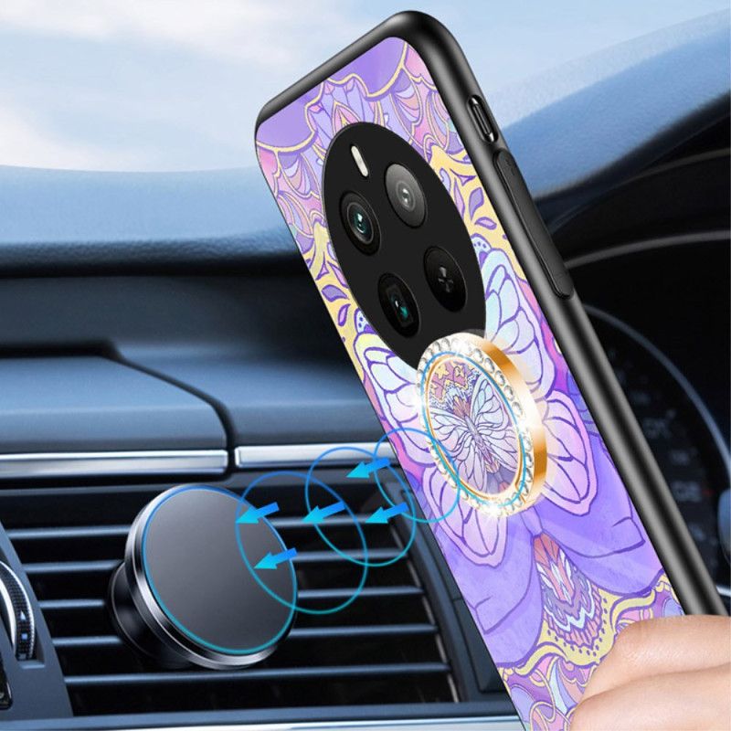 Kuori Realme 12 Pro / 12 Pro Plus Tempered Glass Ring-support Butterfly -sarja Suojakuori
