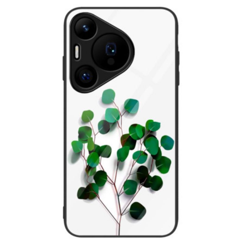 Kuori Huawei Pura 70 Vihreät Lehdet Karkaistu Lasi Suojakuori