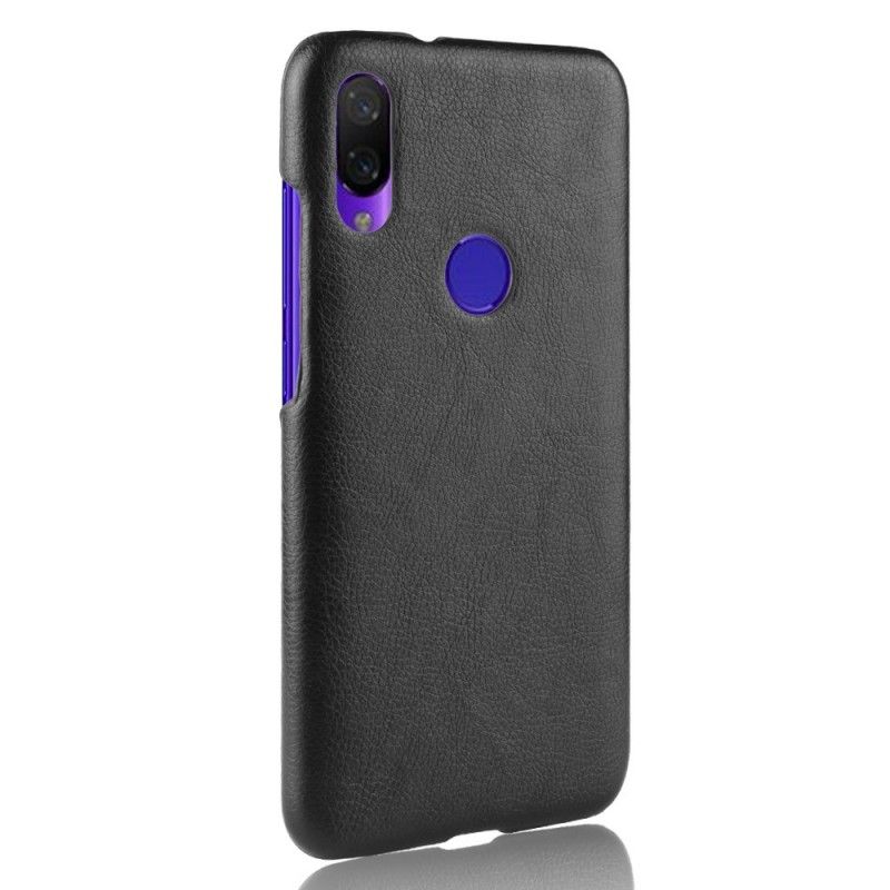 Kuori Xiaomi Redmi Note 7 Punainen Musta Litsi Nahkaa Suojakuori