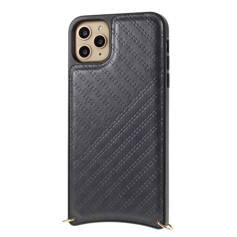 Case Kuoret iPhone 11 Pro Max Harmaa Musta Puhelinkuoret Muturaalisella Merkkijonolla
