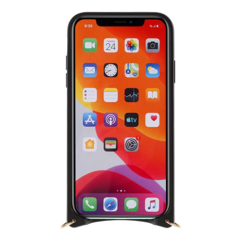 Case Kuoret iPhone 11 Pro Max Harmaa Musta Puhelinkuoret Muturaalisella Merkkijonolla