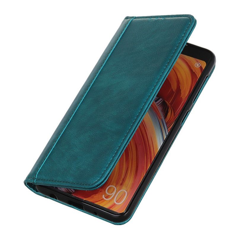 Flip Kotelot iPhone 11 Pro Max Vihreä Musta Tyylikäs Halkaistu Litsi Nahka
