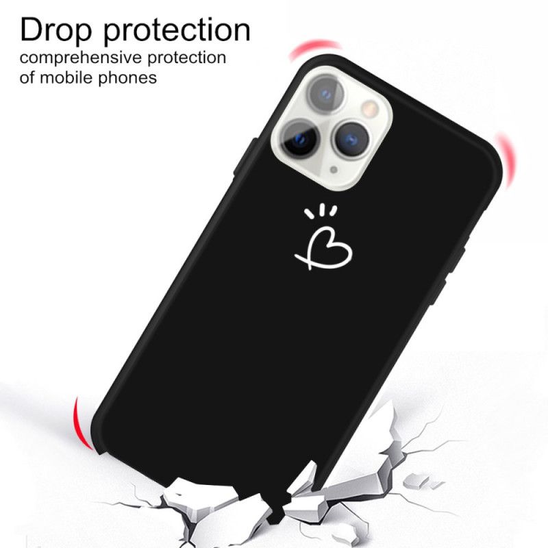 Kuori iPhone 11 Pro Max Harmaa Musta Sykkivä Sydänsilikoni