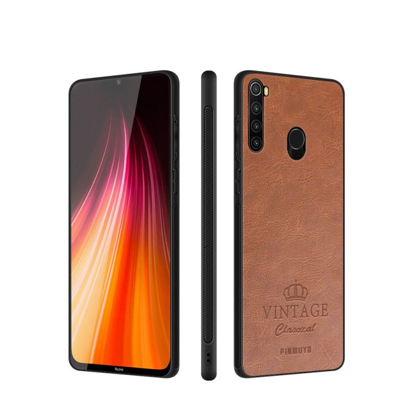 Kuori Xiaomi Redmi Note 8 Magenta Musta Vintage Pinwuyo-Nahkaefekti Suojakuori