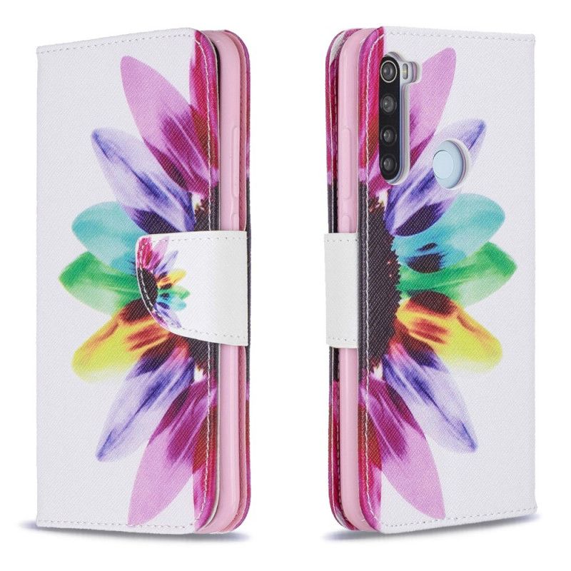 Nahkakotelo Xiaomi Redmi Note 8 Puhelinkuoret Vesiväri Kukka