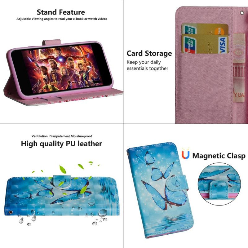 Kotelot Samsung Galaxy A10s Vaalean Paikan Lentävät Siniset Perhoset