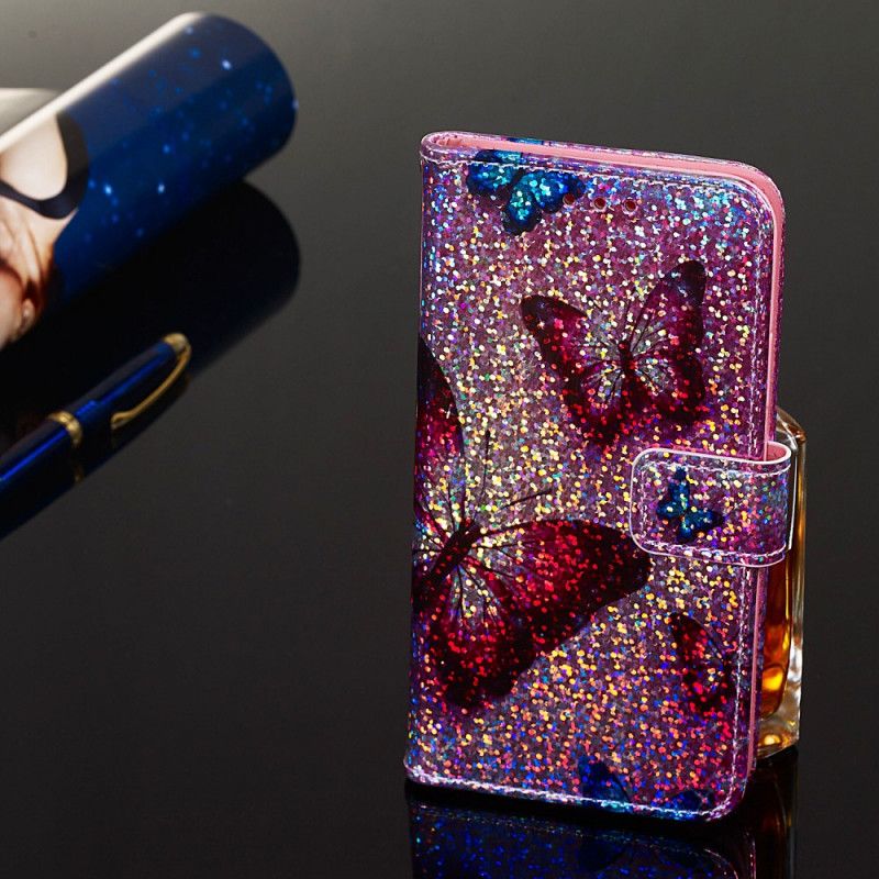 Suojakuori Samsung Galaxy A10s Puhelinkuoret Perhosia Kimaltelevalla Taustalla