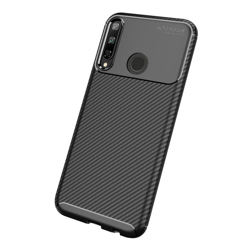 Kuori Huawei P40 Lite E / Y7p Tummansininen Musta Joustava Hiilikuidun Rakenne
