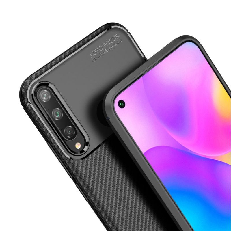 Kuori Huawei P40 Lite E / Y7p Tummansininen Musta Joustava Hiilikuidun Rakenne