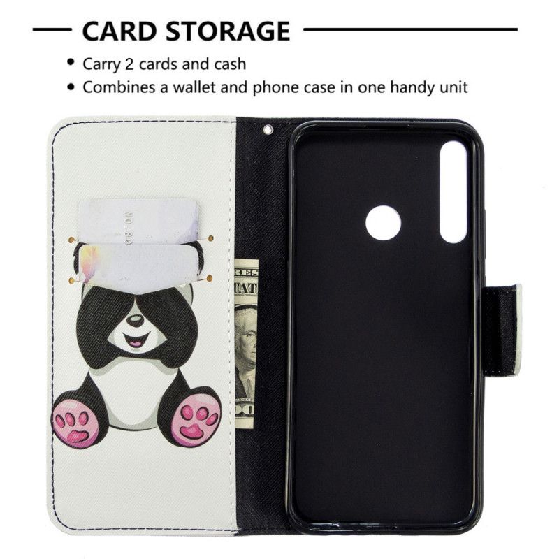 Nahkakotelo Huawei P40 Lite E / Y7p Puhelinkuoret Hauska Panda
