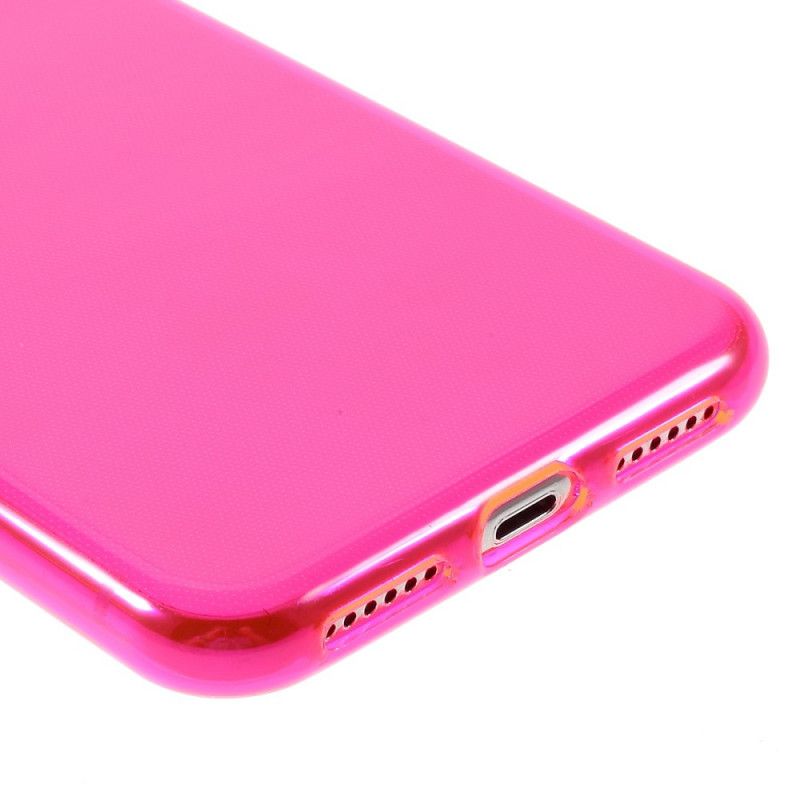 Kuori iPhone X Keltainen Magenta Värillinen Läpinäkyvä Silikoni