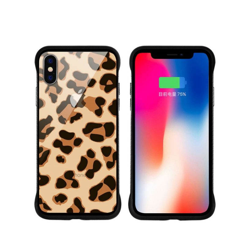 Kuori iPhone X Kulta Punainen Nxe-Leopardipisteet