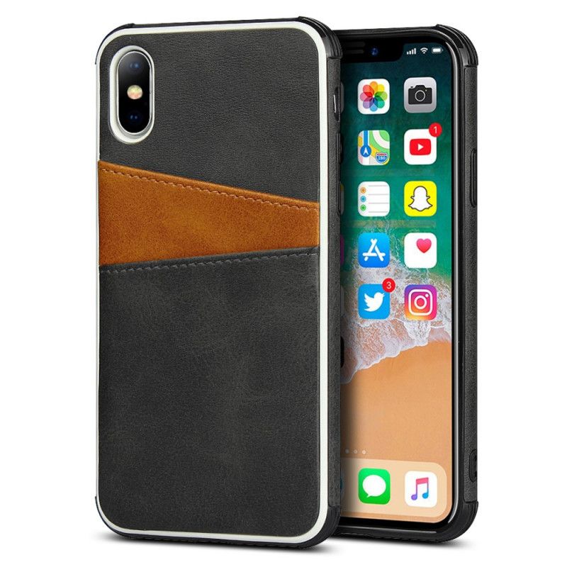 Kuori iPhone X Punainen Kaksisävyinen Kaksoiskorttikotelo Suojakuori